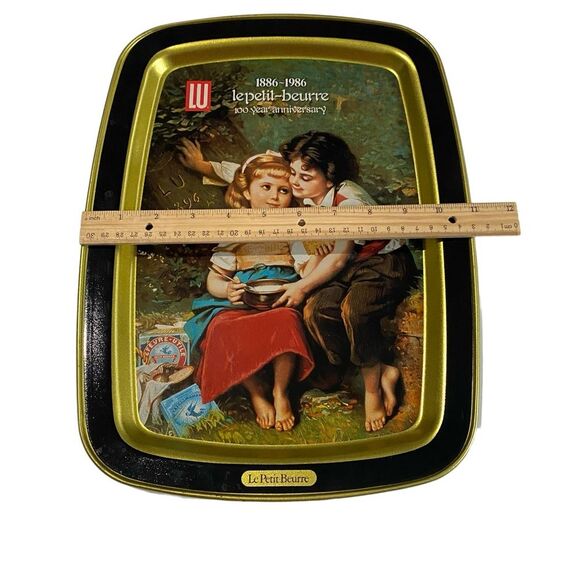Vintage Le Petit-Beurre Metal Serving Tray - Picture 5 of 7